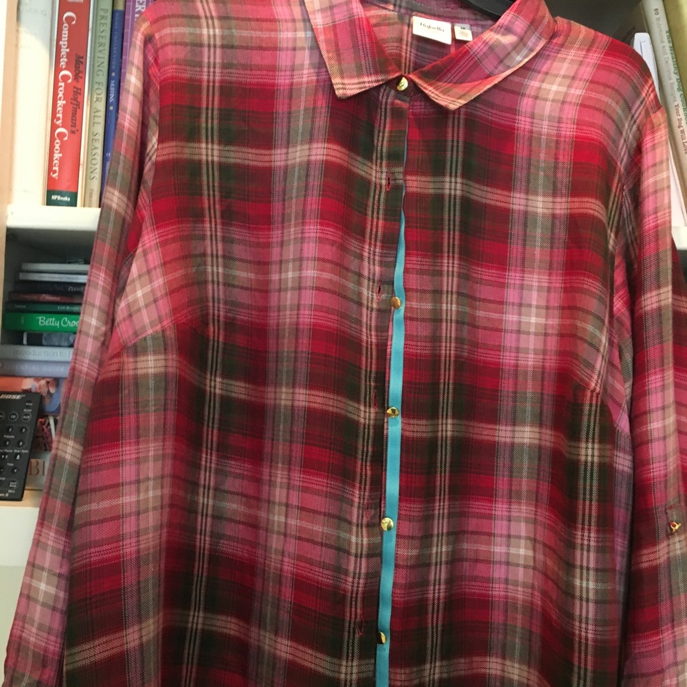 Rafaela Women Top Button down Shirt 2x New